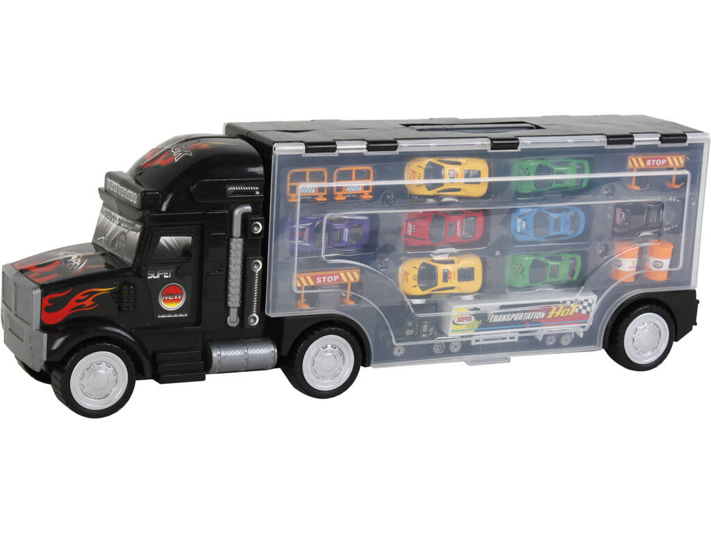LKW 60 cm Auto-Rack mit 8 Autos und LKW