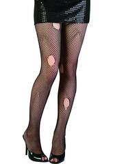Collants Noirs Filets Déchirés
