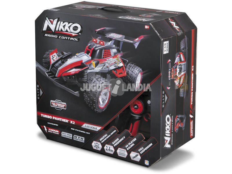 Veicolo telecomandato 1:10 Turbo Panther X2 Rosso Nikko