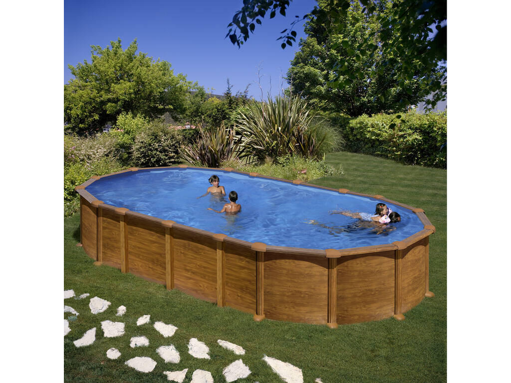 Piscine Imitation Bois Amazonia 610 x 375 x 132 cm. Gre KITPROV6188WO 