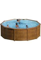Piscina Desmontável Imitação de Madeira Mauritius 550x132 cm. Gre KITPR558WO