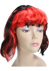Perruque Adulte Courte Noire-rose