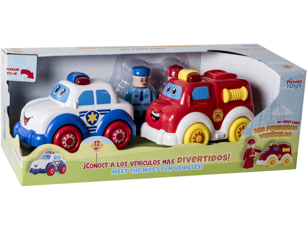 Playset 2 véhicules urgences 14 cm avec lumière et sons