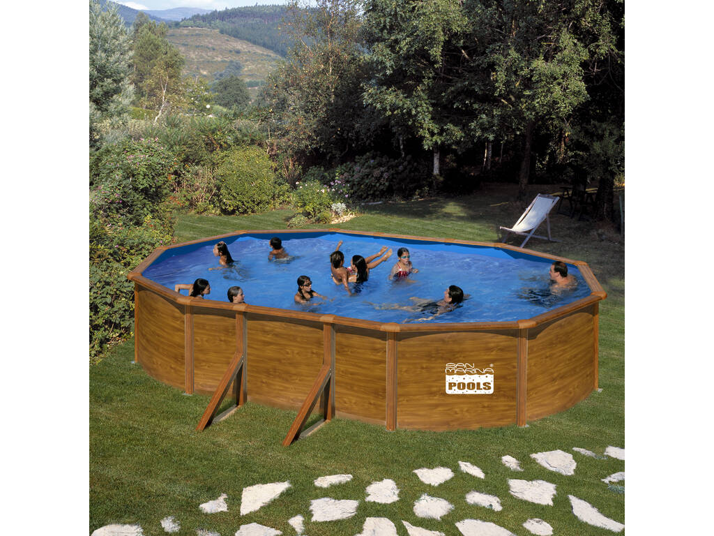 Piscina imitação de Madeira Sicília 500x300x120 Cm Gre KITPROV503W