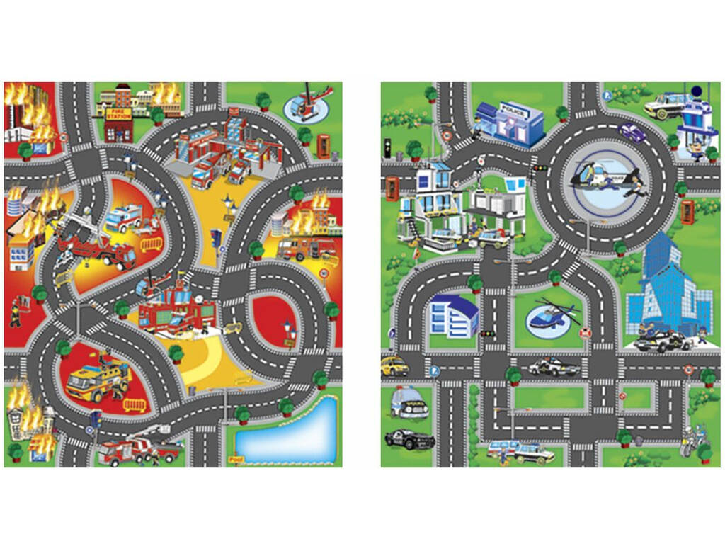 Tapis 2 pièces, pompiers et policiers