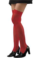 Calze Rosse Rete Con Giarrettiera
