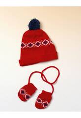 Set Bonnet et Gants Rouges