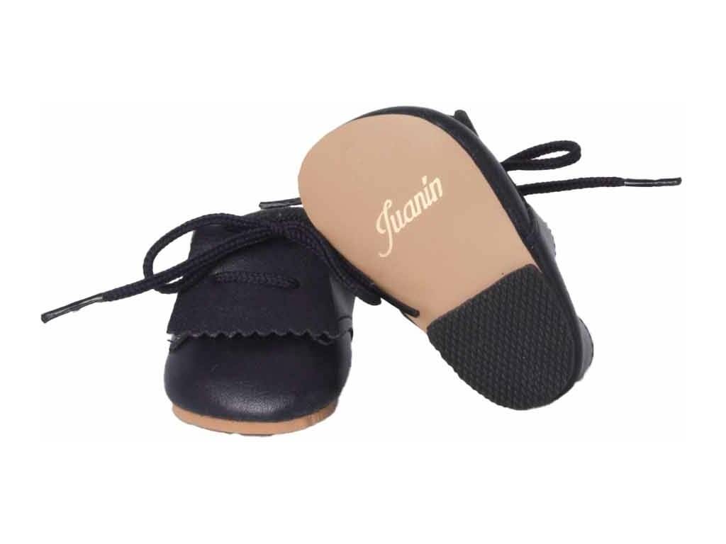 Sapatos com Franjas em Couro Azul Mariquita Perez JP30009