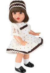 Mini Mariquita Pérez Robe Beige à Pois Marrons
