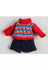 Mini De Pantalón Corto Marino y Jersey Rojo Mariquita Pérez MJP25007