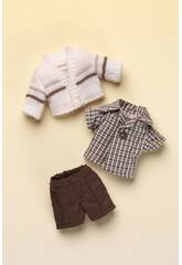 Mini Pantalon Marron et Pull Beige Mariquita Pérez MJP25011