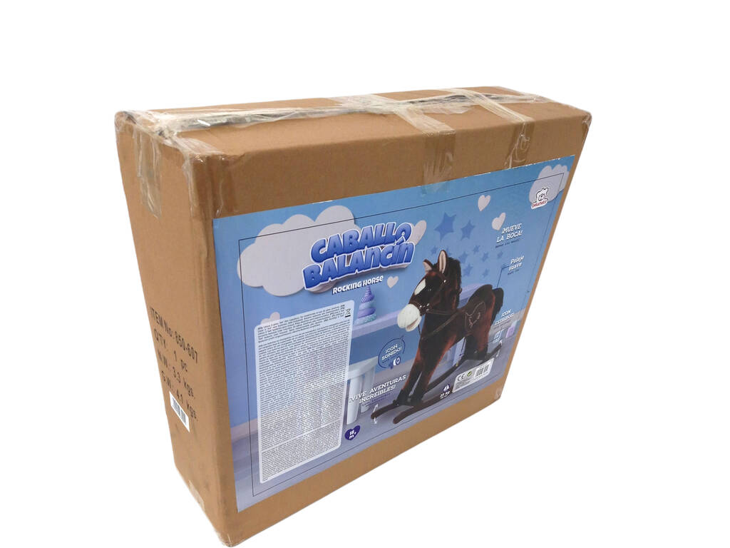 Peluche Baloiço Cavalo Marrom Som 