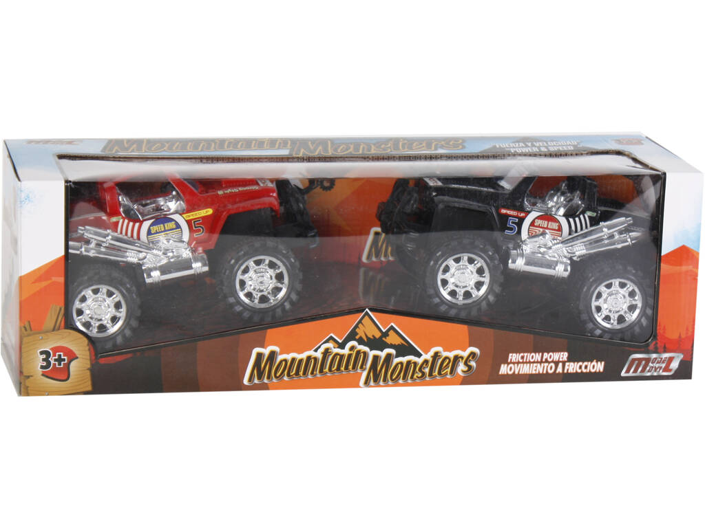Set 2 Auto 20 cm Frizione 4x4 Rosso e Nero