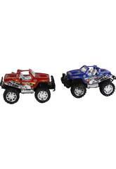 Set 2 Carros 20 cm. Fricção 4x4 Vermelho e Azul.