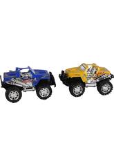 Set 2 Carros 20 cm.Fricção 4x4 Amarelo e Azul