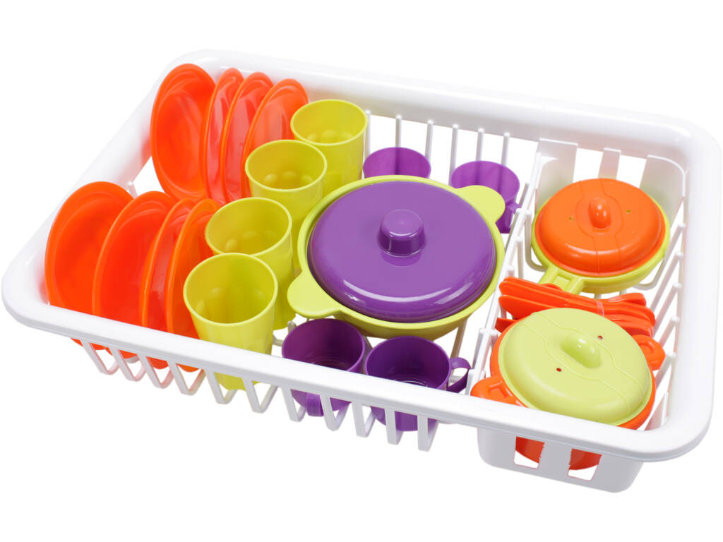 Scolapiatti con accessori di cucina