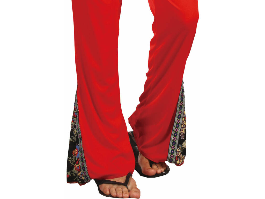 Costume Hippy Uomo Pantaloni Rossi Taglia XL