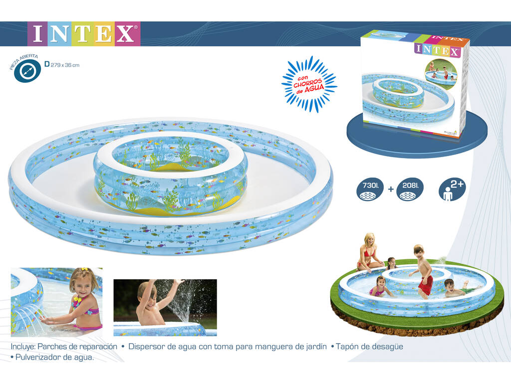 Piscine Gonflable 279x36 cm. Fontaine Intex 57143