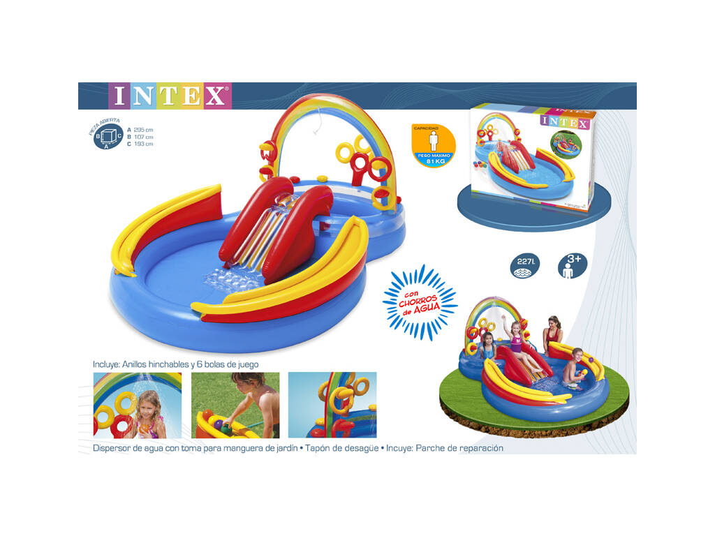 Centro gioco Arcobaleno 297x193x135 cm Intex 57453NP