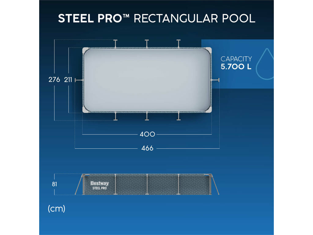Piscina fuori terra 400x211x81 cm Bestway 56424 