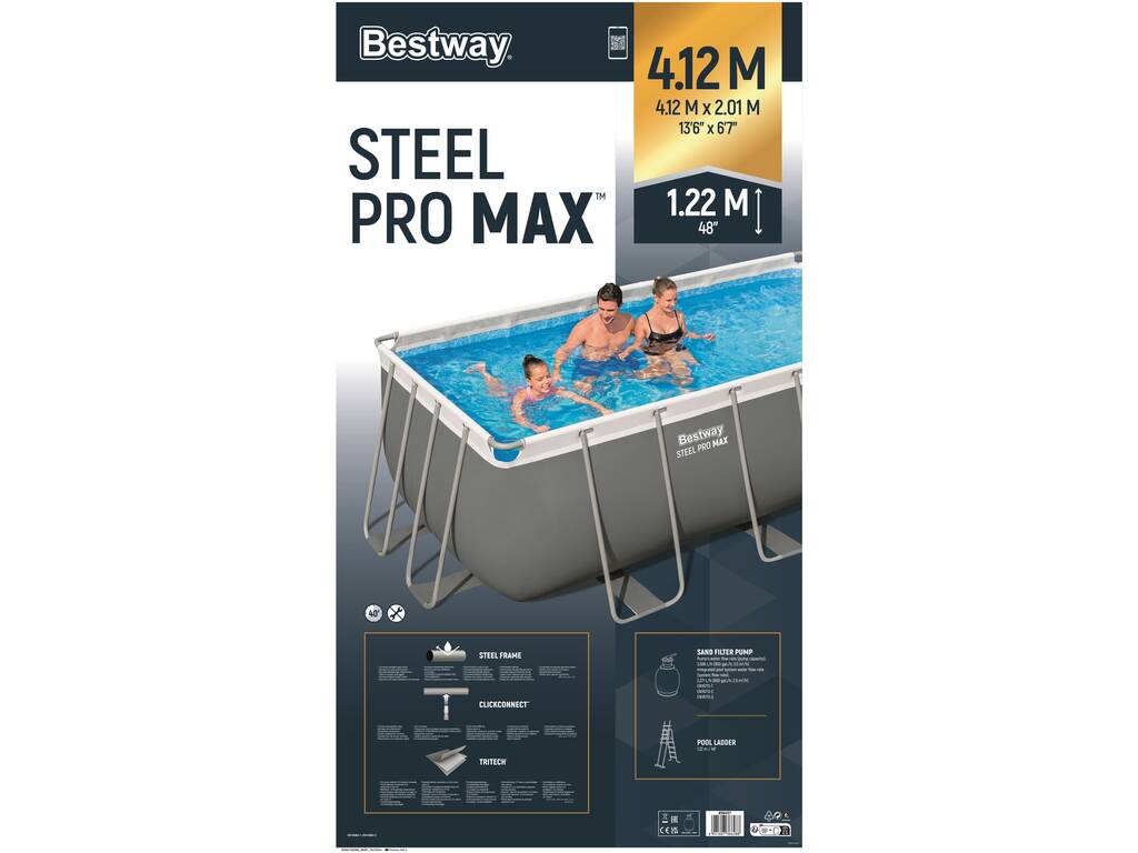 Piscina smontabile 412x201x122 cm. Bestway 56457