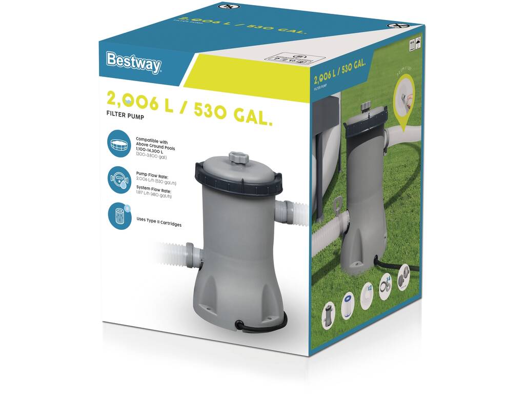 Pompa filtro da 2.006 l/h per piscina Bestway 58383 