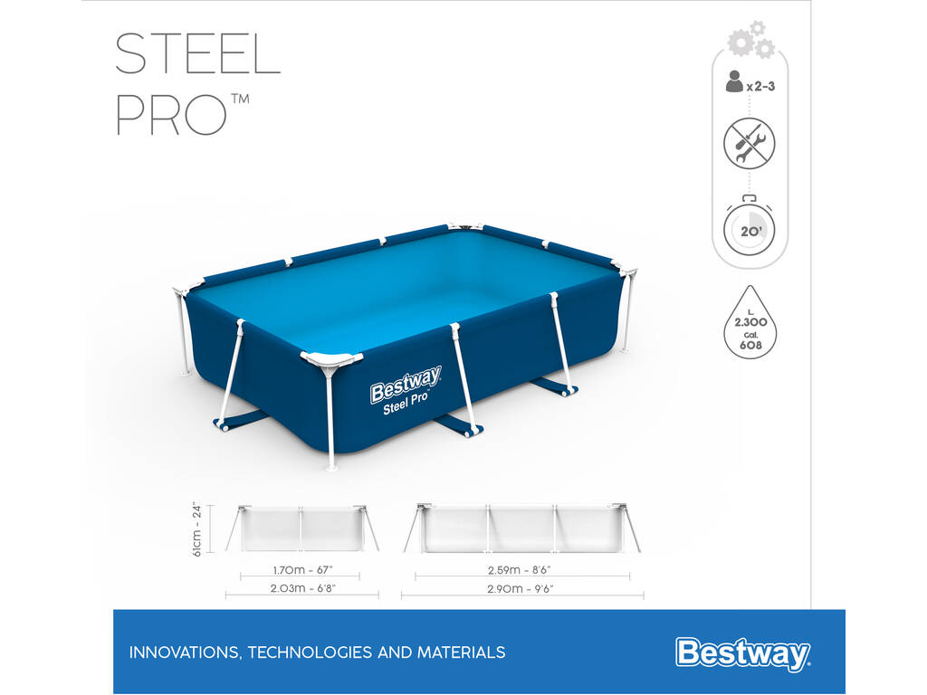 Piscina Fuori terra 259x170x61 cm Bestway 56403