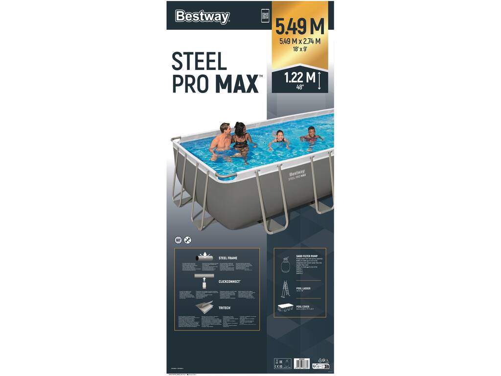 Piscine démontable 549 x 274 x 122 cm. Bestway 56466