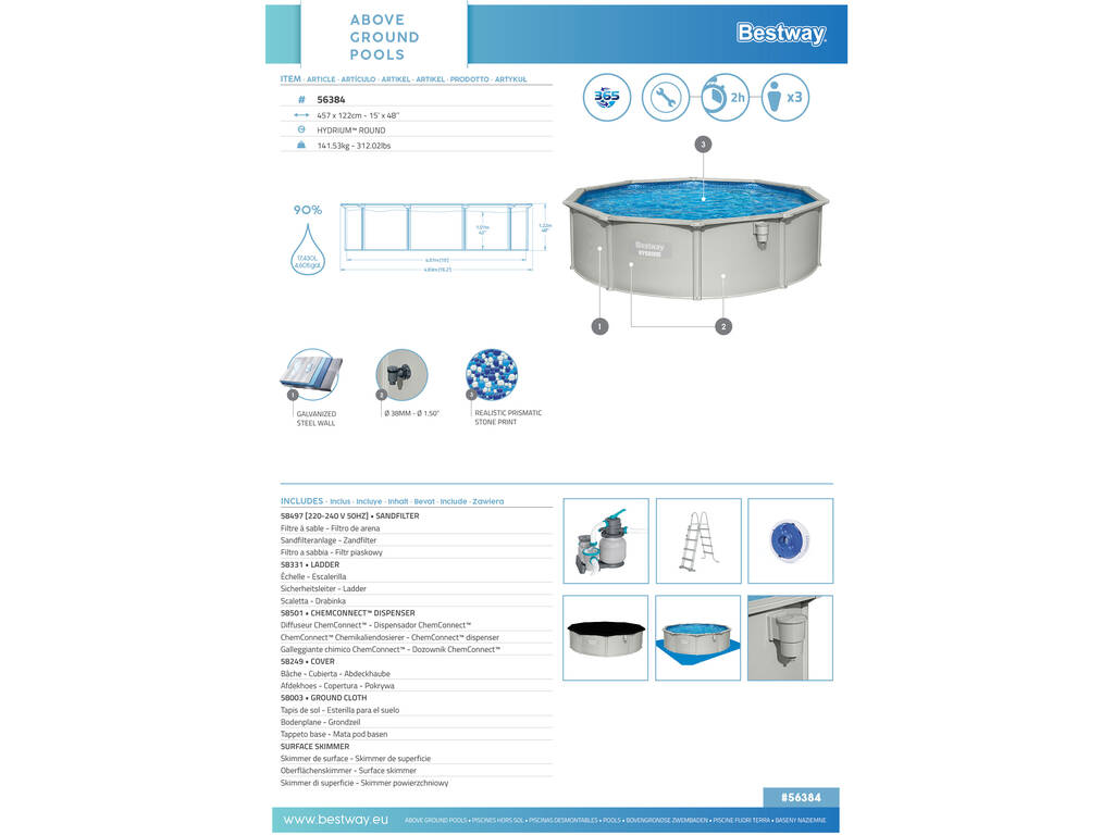 Piscina hydrium 460x120 cm Bestway 56384