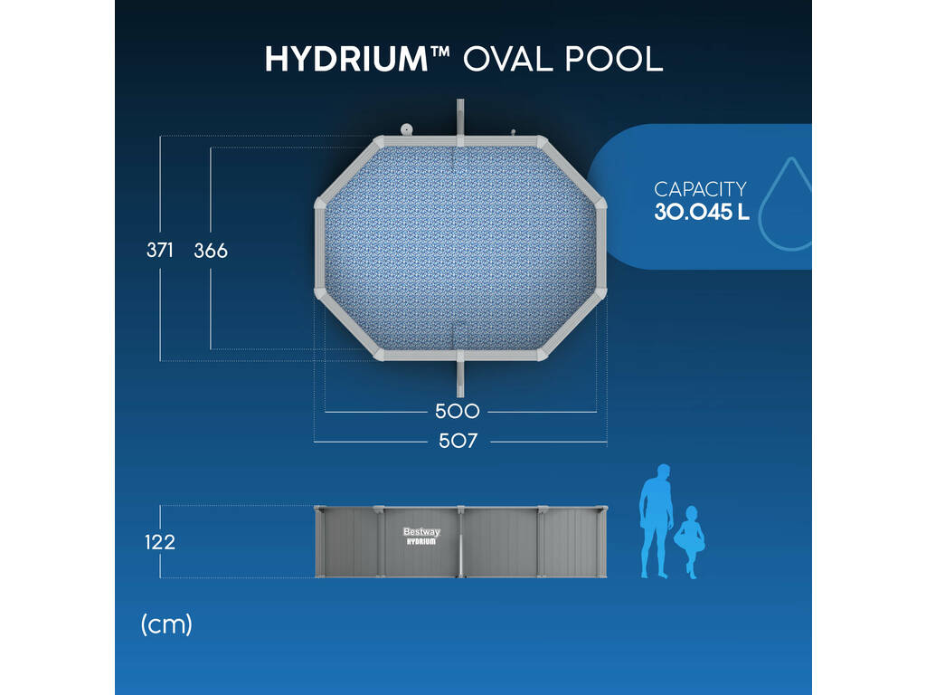 Piscine Hors Sol Hydrium 500 x 366 x122 cm Bestway 56586