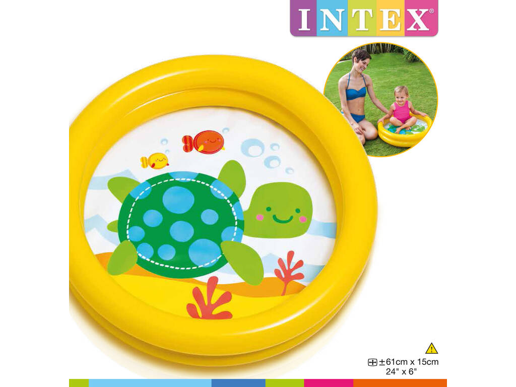 Piscina Baby Fondo Animaletti 61x15 cm Intex 59409