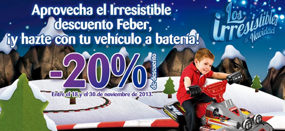 Descuento 20% vehículos a batería feber
