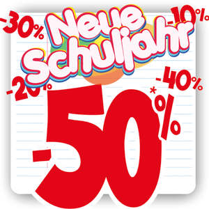 Direkt zum Schulanfang Rabatte bis zu 50 %